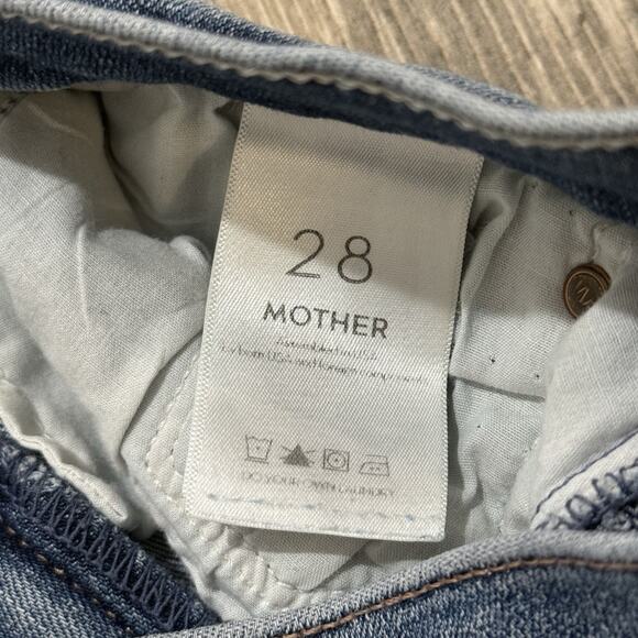 MOTHER Insider Crop Step Chew Jeans Women’s 28 High Rise Raw Hem Distressed - Picture 4 of 8